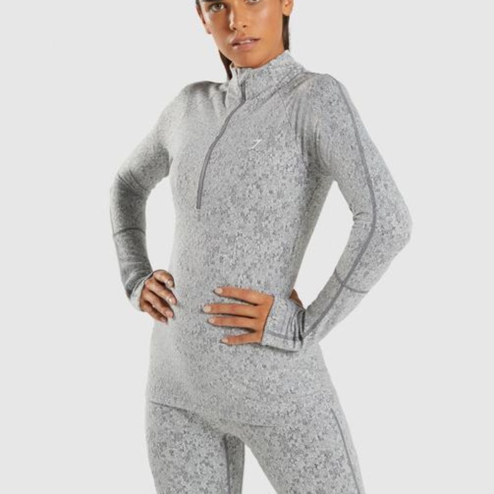 Gymshark Fleur Texture 1/2 Zip Pullover